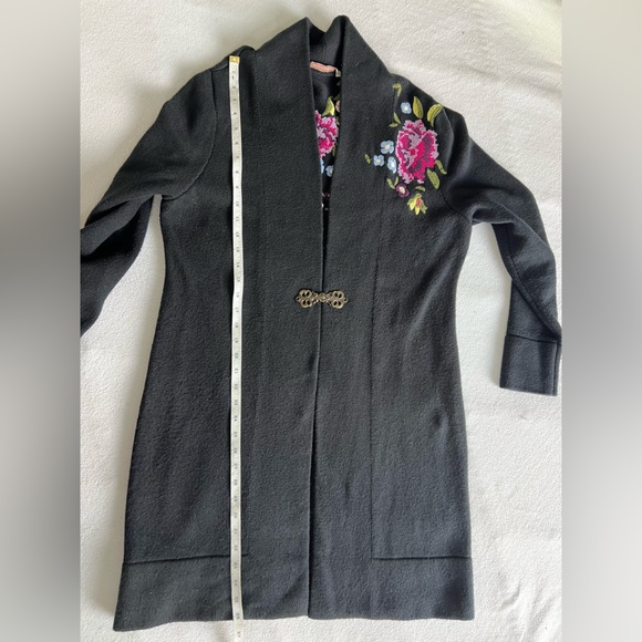 Soft Surroundings Black Cardigan with Floral Embroidery - Picture 12 of 13
